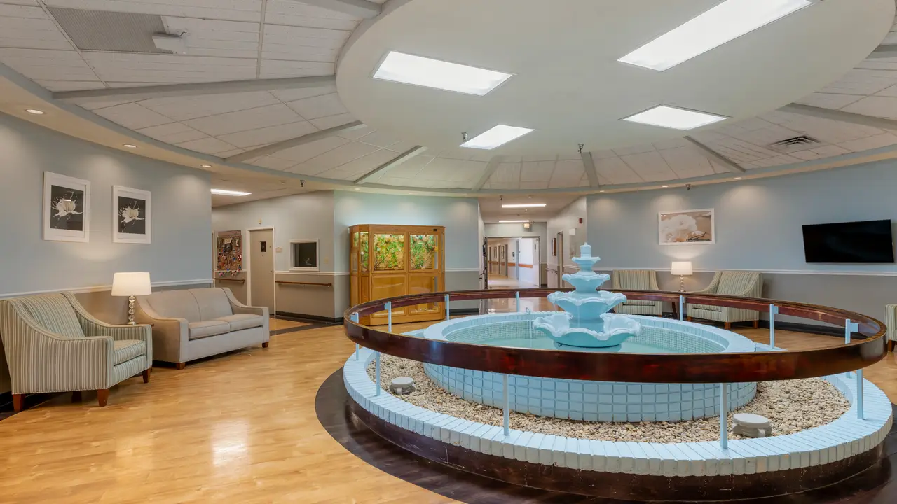 Mattoon foyer with water fountain