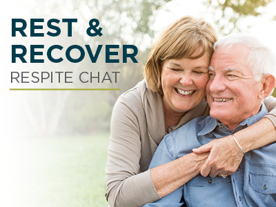 An older woman hugs an older man from behind as they both smile outdoors. Text on the image reads 