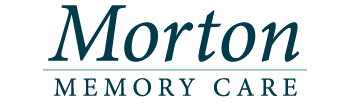 Logo for Morton Memory Care, featuring text in a dark green serif font. The word 