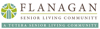 flanagan-Logo-v2 Logo for Flanagan Senior Living Community with a green and blue circular design and the text, “A Tutera Senior Living Community,” below the main name.
