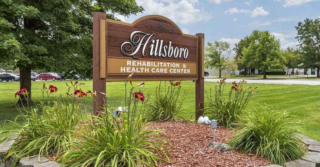 A wooden sign reading 