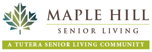 maple-hill-color-logo Logo for Maple Hill Senior Living featuring a green maple leaf graphic and the text:
