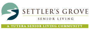 settlers-grove-color-logo Logo for Settler’s Grove Senior Living, featuring a graphic of a winding path with a sun over green hills, and the text “A Tutera Senior Living Community” beneath the main name.