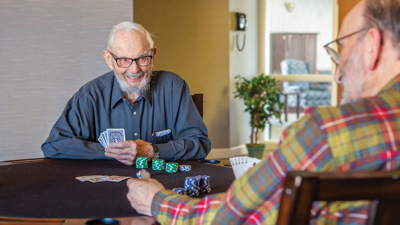 Windsor Estates residents playing cards