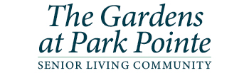 Logo with dark green text that reads: 
