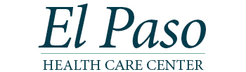 Logo for El Paso Health Care Center. The text 